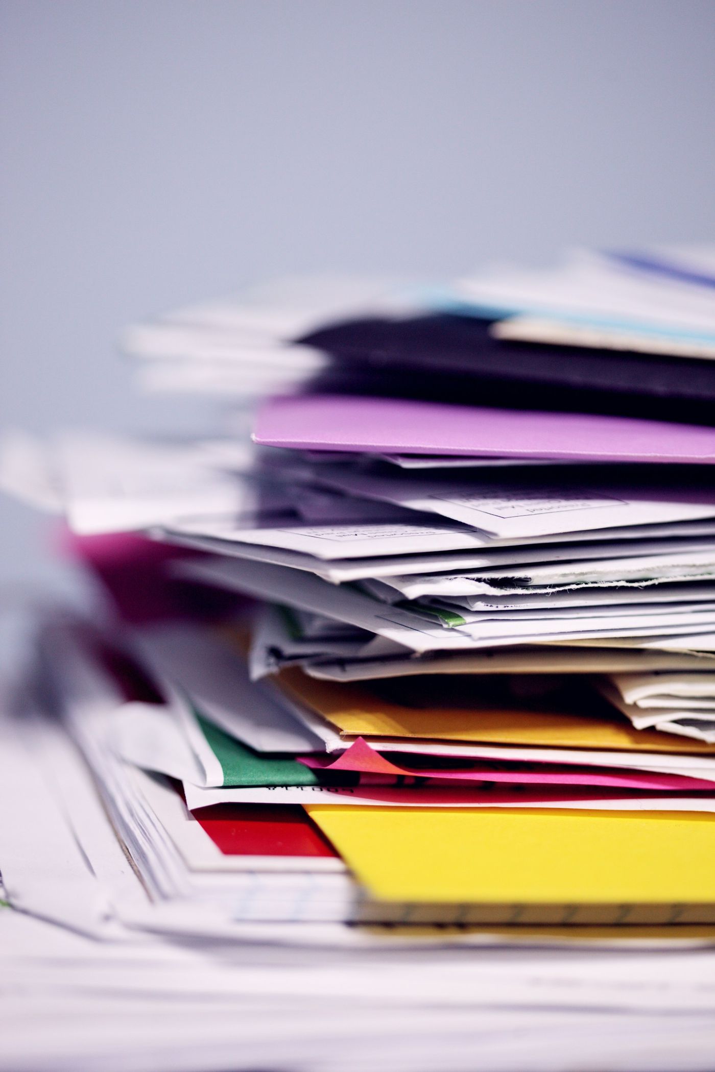 Important documents and files carefully sorted and organized