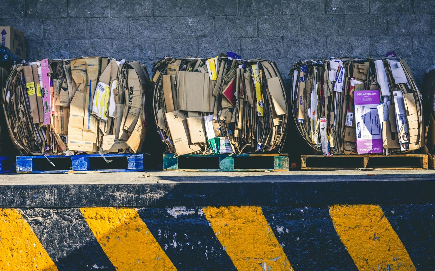 Recyclables and donations sorted on the truck after pickup
